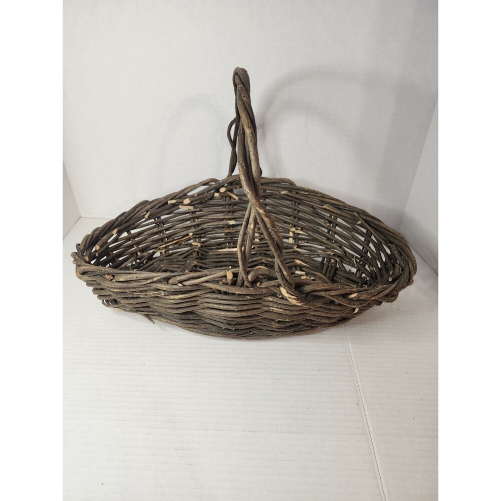 Vine Woven Gathering Basket 17.5 Inches Long